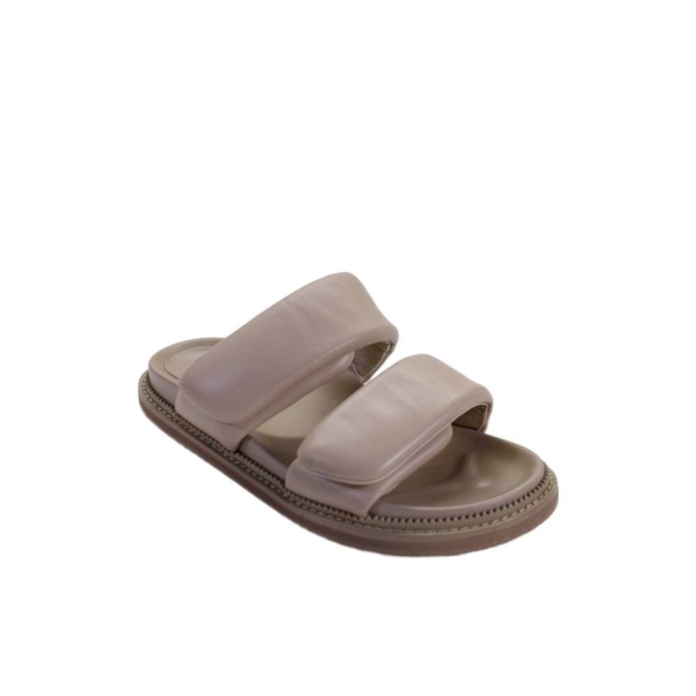 Alias Mae Womens Double Strap Leather Slide Sandals Beige Size 38